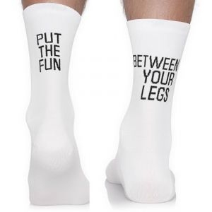 TODO Chaussettes de cyclisme pour homme et femme - Respirantes - Chaussettes de vélo pour homme - Avec motif - Chaussettes de course, With - Put the fun between your legs, 43-46 (socks_paradise, neuf)