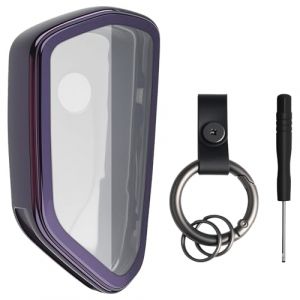 Coque Clé de Voiture Compatible avec VW Golf 8 GTI ID3 ID4 Cupra Formentor Cupra Leon Skoda Enyaq Télécommande Housse Coque de Protection Protège Clef de Voiture avec Porte Clés - Violet (WFire-EU, neuf)