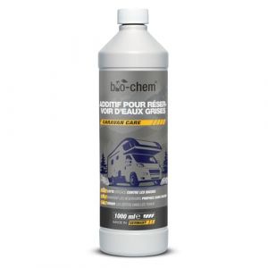 Bio-Chem - Additif pour réservoir d'eau Grise 1L - Additif pour Reservoir Eau WC Chimique de Camping Car, Toilette Chimique Caravane - Produit nettoyant pour réservoir d'eau (bio-chem, neuf)