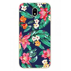 NOVAGO Compatible avec Samsung Galaxy J5 2017 (J530) Coque en Gel Souple et r&eacute;sistant Anti Choc avec Impression de qualit&eacute; (x1, Fleur Bleu 1) (NOVAGO-Vendeur PRO fran&ccedil;ais, neuf)