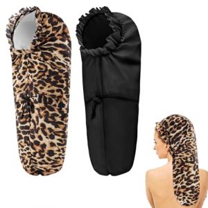 Lot de 2 grands bonnets de douche pour tresses, bonnet de douche extra long pour cheveux longs et dreadlocks, bonnet de bain imperméable pour dreadlocks avec cordon de serrage pour homme et femme (Moxum, neuf)