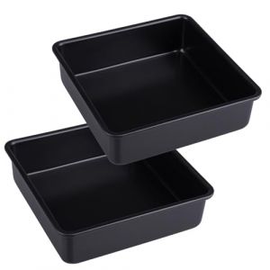 imposyu Lot de 2 Plats &agrave; Gratin Carr&eacute;s Petit plat &agrave; Four Carr&eacute;s Plat &agrave; Gratin Four Moule &agrave; Brownie Plat Four Plaque Four Antiadh&eacute;sifs, pour G&acirc;teaux, Brownies, Lasagnes, R&ocirc;tis (ZGtech, neuf)