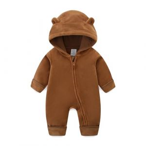 KIDDLETOWN B&eacute;b&eacute; Combinaisons polaire Barboteuses, Combinaison Une Pi&egrave;ce avec Capuche Gar&ccedil;on et Fille, combinaison de neige manteau d'Automne Hiver polaire, Nouveau-n&eacute; dessin anim&eacute; barboteuse 0-18 Mois (KIDDLETOWN, neuf)