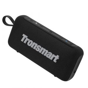 Tronsmart Trip 2 Haut-parleur portable Bluetooth 5.3, &eacute;tanche IPX7, microphone int&eacute;gr&eacute;, son st&eacute;r&eacute;o et assistant vocal, 20 heures de lecture, fente pour carte TF, voyage et pique-nique (SLACK LGD, neuf)