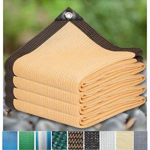 ZHJSHOU Toile Ombrage UV Protection pour Terrasse Jardin Extérieur, Filet D'Ombrage Serres Filet Coupe-Vent avec Oeillets,12 Broches Voile d'ombrage Rectangulaire,Beige,2X3m/6.56X9.84ft (ZHJSHOU, neuf)