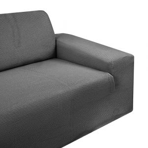 BLUZIMAN® Housse Canapé 2 Places, Couvre Canapé Fabriqué en Europe, Protege Canape Chat et Chien, Housse de Canapé Super Extensible Accoudoir, Tissu Premium (Deux Places, Gris) (BLUZIMAN, neuf)