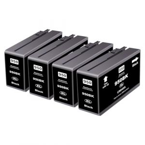 Lot de 4 cartouches d'encre 950XL 951XL compatibles avec HP 950 951, compatibles avec les cartouches HP Officejet Pro 8600, HP Officejet pro 8620, 8100, 8610, 8600, 8615, 8616, 8625 - Noir (Evelyy, neuf)