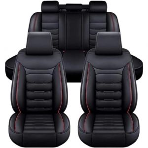 Ufgwhirl Housses Si&egrave;ge Voiture pour Toyota Hilux 2017-2025 Protection Si&egrave;ge Voiture Ensemble Housses Avant et Arri&egrave;re,Confortable Antid&eacute;rapants Et Respirant,Black Red (QSLPLBHDLX, neuf)