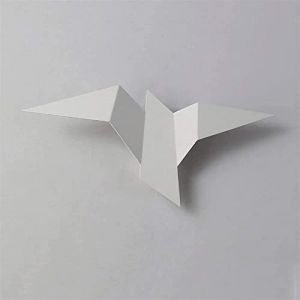 Origami Oiseau Applique LED Minimaliste Noir Blanc Or Métal Applique Chambre Salon Couloir Restaurant Applique Murale Café Éclairage Mural Décoration,Blanche,Baifantastic (qianqqshop, neuf)