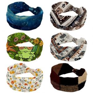 RODAILYCAY Lot de 6 bandeaux tendance pour femmes et filles, bandeaux torsad&eacute;s, style r&eacute;tro ethnique, large bandeau, accessoires pour cheveux (ocenuttldat, neuf)
