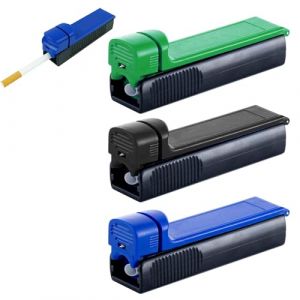 Lot De 3 Tubeuse Cigarette,Machine A Tuber,Machine A Tuber Les Cigarettes,Tubeuse Gizeh, Pour Tubes De 8 Mm - Vert, Bleu Et Noir (YIQings-US, neuf)