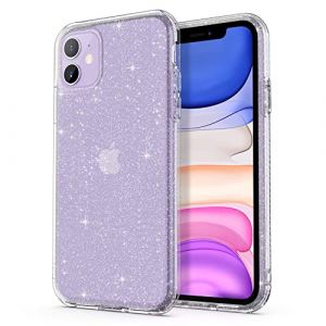 ULAK Coque de protection pour Apple iPhone 11 6,1", transparente, en TPU rigide, anti-chocs, à paillettes transparentes (easyarise, neuf)