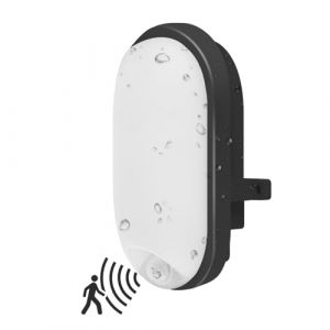 ANWIO 12W Applique Murale LED Extérieure Intérieur avec Détecteur de Mouvement, Luminaire, Éclairage, Etanche Lampe Noir IP54, 4000K Blanc Neutre. (LIGHTING EU, neuf)