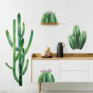 Supzone Stickers Muraux Cactus - Décors Tropical Vinyl Facile à Poser - Ideal pour Chambre Enfant, Nursery, Salon, Chambre, Bureau - Autocollants Mural avec Cactus & Plantes Vives (LCRZ Store, neuf)