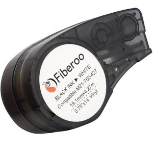 Recharge compatible M21-750-427 pour BMP21 PLUS & BMP21 LAB ne convient pas pour M210 & M211 Ruban &eacute;tiquette adh&eacute;sive vinyl imprimable &eacute;criture noire sur blanc fibre optique, cables et r&eacute;seau : 1 pce (FIBEROO, neuf)