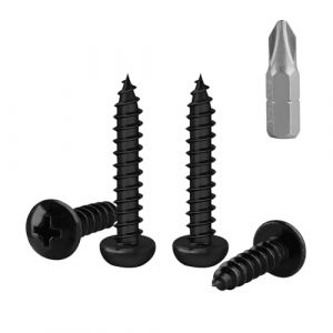 150 Pcs M4 Vis Bois Autotaraudeuses à Tête Bombée, Vis à Bois Noires, Visser Autoperceuses, Visser à Tête Ronde Cruciforme pour Meubles Métal, M4x30mm (YuShiLiu, neuf)