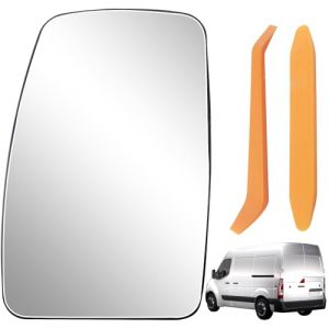 Verre de rétroviseur de rechange pour Renault Master 2010-2021/Opel Movano 2010-2023/Nissan NV400 2010-2021 côté conducteur(gauche) chauffant Remplacement de verre de Rétroviseur verre de rétroviseur (Hopesing, neuf)