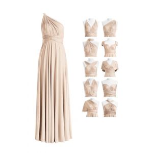 72styles Robe Infinity avec Bandeau, Robe Demoiselle d'honneur Femme Convertible, Longue, Grande Taille, Multi-Way, Soir&eacute;e,Mariage Invit&eacute;e, Champagne, Taille Unique Grande Taille (INFINITYDRESS, neuf)
