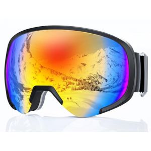 Yeerain Masque de Ski, Lunette de Ski pour Homme Femme Adulte, avec Anti-UV, Anti-Bu&eacute;e, Coupe-Vent double lentille Motoneige Moto Lunettes pour Snowboard-Rouge/Bleu (Skysky Shop, neuf)