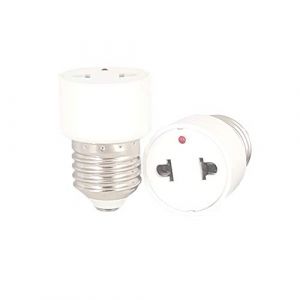 FExYinz Convertisseur de Prise E27 - Adaptateur Douille E27 avec Prise EU 250V/2A Max, Blanc - Transformation de Douille en Prise Électrique 2 pièces (Led-tech, neuf)