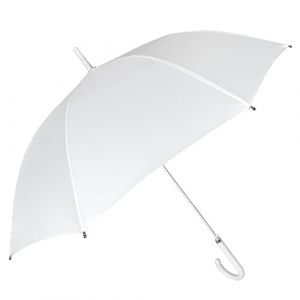 PERLETTI Parapluie Canne Blanc de Mariage Femme Fille - Long Parapluie de Mariée pour Femmes - Ombrelle Automatique Anti Pluie Neige Soleil - Léger Résistant et Coupe Vent - Diamètre 102 cm (Blanc) (PERLETTI, neuf)