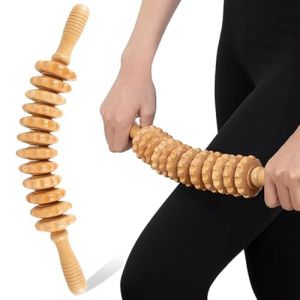 Roysmart Masseur Anti Cellulite Manuel Maderotherapie en Bois, Rouleau Masseur Courb&eacute; Pour Tout Le Corps Favorise La Circulation, Rouleau Massage Anti Cellulite (Midhightial, neuf)