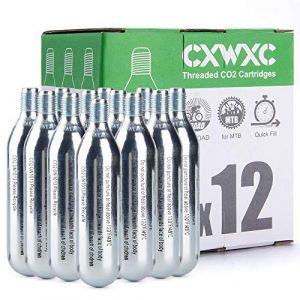 CXWXC Kit Cartouche co2 16g, Cartouches filetées CO2 de 16 g - Compatible avec Les valves Presta et Schrader (BikeAroundEurope, neuf)