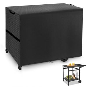 Housse Protection Chariot Plancha Imperméables,Dimension 125x60x90cm,Bache pour Chariot Plancha Coupe Vent,Couverture Chariot Plancha avec Cordon et Poignée,Tissu Oxford 420D (125 * 60 * 90cm,Noir) (Vergiss Nicht, neuf)