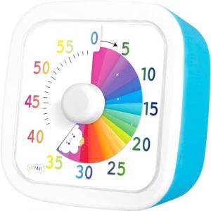 NLMWTI Minuteur Visuel, Timer Enfant et Compte à Rebour de 60 Minutes, Minuteur Enfants avec Motif Arc-en-Ciel pour Cuisine, Douche, Salle de Classe, Réunions (HABTEAB DEBORAH, neuf)
