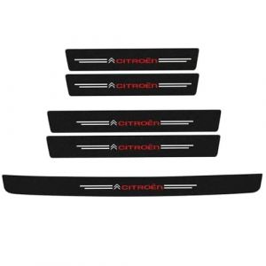 5 Pièces Seuil de Protection Porte Fibre de Carbone Noir, Sticker Autocollant pour Citroen C3 IV 2024 2025, Protection Seuil de Porte de Voiture, Accessoires,D (DATONGSHIYUNGANGQUZHAOFUBAIHUODIANGERENDUZI, neuf)