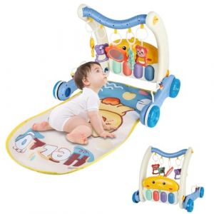 Tapis d'&eacute;veil B&eacute;b&eacute;,Tapis de jeu pour b&eacute;b&eacute; et trotteur d'apprentissage pour b&eacute;b&eacute;,tapis d'activit&eacute; pour b&eacute;b&eacute; avec piano de jeu,centre d'activit&eacute;s musicales avec lumi&egrave;res,trotteurs pour b&eacute;b&eacute; (jusiZL, neuf)