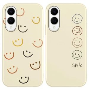 Yoedge 2 Pi&egrave;ces Coque pour Samsung Galaxy S25 Edge 5G 6,7", Silicone avec Aesthetic Motif Smile Face Design &Eacute;tui Cover Case, Antichoc Anti-Rayures Bumper Protection Housse pour Samsung S25 Edge 5G (Lei Xiao, neuf)