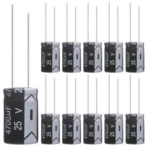 ALLECIN Condensateur 4700uF 25V Condensateurs Électrolytiques Aluminium 4700μF 25Volts 13x25MM Electrolytic Capacitor 4700 uF MFD 105°C (Paquet de 10 Pièces) (ALLECIN E.C. EU, neuf)