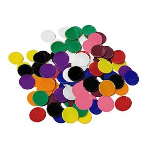 Jetons Plastiques, 200 Pcs Learning Ressources Jeton, Jetons de Jeux de Bingo, 10 Couleurs Jetons pour Poker Jeu de Loto et Jeu de Société Marqueur, Marqueurs Jeton Nain Jaune et Jeton de Caddie, 25mm (Lahviuu, neuf)