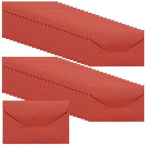 ZSUIQIN Petites Enveloppe, 50 Pi&egrave;ces 10.5x6.8cm, Mini Enveloppes, Rouge de dattes Enveloppe Flip classique, Sans Fen&ecirc;tre,pour Pi&egrave;ces de Monnaie,Cadeaux,Invitation(Carte et Colle Non Incluses) (SUIQIN, neuf)
