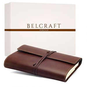 Belcraft Vietri Classico A5 Journal Intime/Carnet de Notes en cuir recycl&eacute; de fabrication artisanale Italienne, Cadeau Sp&eacute;cial, Journal de Voyage, Notebook A5 (15x21 cm) Brun (Belcraft, neuf)
