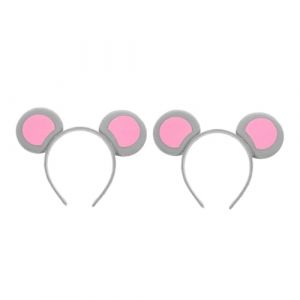 Veemoon Lot De 2 Bandeaux Souris De Dessin Anim&eacute; Gris, Taille Unique, Serrage-t&ecirc;te Souple Et Confortable, Pour Femmes Et Gar&ccedil;on Et Filles, F&ecirc;te, Bal Masqu&eacute; Et Cosplay, Serrage-t&ecirc;te Oreilles De Souris (lucy Liu, neuf)