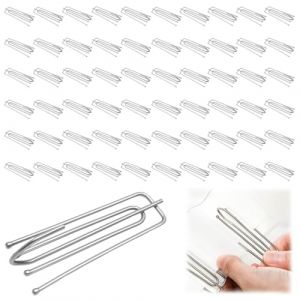 60 Pi&egrave;ces Crochets de Rideau en Acier Inoxydable, Crochet &agrave; Rideaux en M&eacute;tal, Crochets de Rideaux &eacute;pais pour Rideau en-t&ecirc;te &agrave; Plis pinc&eacute;s, Rideau de Porte, Rideaux de Douche (WANGhuijuan, neuf)