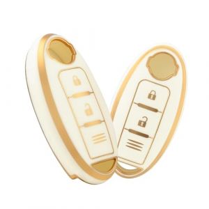 OFFCURVE Etui a Cle Voiture Coque Cl&eacute;, &Eacute;tui &agrave; Cl&eacute;s Couvre Clef Cache Clef Apte &agrave; Nissan X-Trail T31/T32 Qashqai J10/J11 Juke Micra March Note Pulsar Cube Leaf Roadster Infiniti FX35/Q50 (OFF CURVE EUR, neuf)