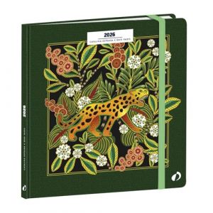 Quo Vadis - Agenda - 2026 - Ex&eacute;cutif - Semainier Planning - Fran&ccedil;ais - Catalina Estrada - Tigre - Multicolore - 13 mois de d&eacute;cembre &agrave; d&eacute;cembre - 16x16 cm - Papier blanc - Fabrication fran&ccedil;aise (FOURNITURE DISCOUNT, neuf)