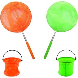 4 Pièces Filet À Papillon Enfant,Filets Télescopiques À Papillons Seaux Pliables Filet Papillon Epuisette Peche Enfant Enfants Filet Pêche Extensible Insectes Filets pour Catching Insects Fishing Play (Vulevirtue, neuf)
