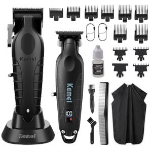 KEMEI Tondeuse à cheveux professionnelle sans fil pour homme avec écran LED, 11 peignes de guidage (Kemei Professional Clippers, neuf)