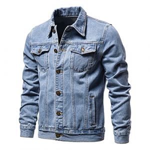 Veste en Jean Homme Casual Blouson Hommes Léger Veste Chaud Jacket Casual Hiver Veste Jean Exterieur Veste De Travail Blouson Moto Manteau Hiver Automne Veste Mi Saison Veste en Jeans Denim Jacket (⭐⭐⭐⭐⭐AEGJEGVD(5-15 jours Arrivé), neuf)