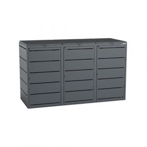 BIO Stefan® Dagobert Box pour poubelles Set de 3 pièces 240L | Acier galvanisé | Habillage Robuste pour poubelles | Box à déchets, abri à déchets | utilisable comme boîte à Paquets (Bizibits sales GmbH, neuf)