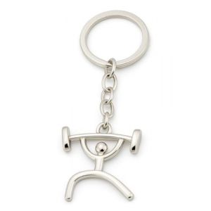 Porte-cl&eacute;s pour athl&egrave;tes en acier inoxydable - Motif sportif stylis&eacute; - Cadeau pour les cyclistes, les joueurs de football, les basket-balleurs, les coureurs et les joueurs de tennis (MUSCLE) (WOO LANDO, neuf)