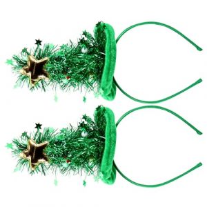 DECHOUS Lot de 2 Bandeaux de No&euml;l Lumineux de Sapin Vert &Eacute;toiles et Petites Boules Accessoires de F&ecirc;te L&eacute;gers et S&ucirc;rs pour Gar&ccedil;on et Filles et Adultes Cerceau Cr&eacute;atif pour Soir&eacute;es (Delicious.C, neuf)