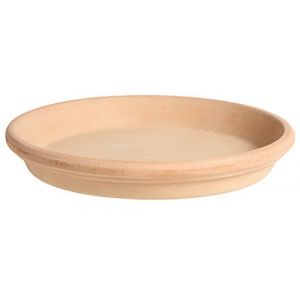Assiette pour Plantes, Soucoupe pour Plantes, Assiette, Bain d'oiseaux en Terre Cuite, en différentes Tailles, véritable Terre Cuite, idéal pour Les Pots de Fleurs (21 cm) (Teramico, neuf)