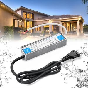 BRIMETI Transformateur 220V 12V Power Supply Alimentation 60W DC LED Driver Continu IP67 Transformer Etanche Ext&eacute;rieur Adaptateur 5A Transfo Controleur 220V AC &agrave; 12V DC, Pour Ruban LED (BRIMETI-EU, neuf)