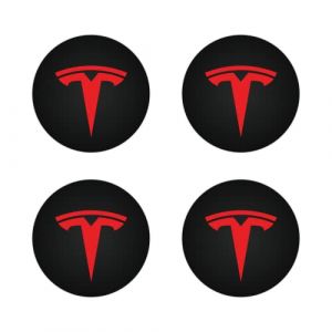 Capuchon Central (4 pièces) pour KAVANIC Tesla Model Y Model 3 Modification Enjoliveur (Rouge/Noir Mat) (Kavanic, neuf)
