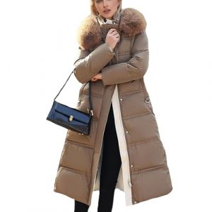 tinbarry Femme Longue Manteau Doudoune Manteau D'hiver Avec Capuche Manteau &eacute;pais Matelass&eacute; Parka Chaude Coupe-vent Avec col En Fourrure Manteau Zipp&eacute; Hiver (Ruidian8, neuf)